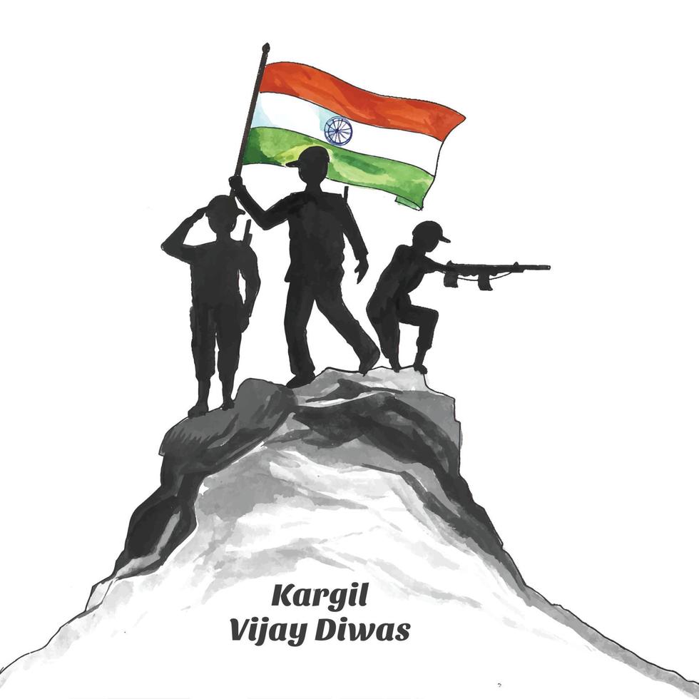 26 de julho kargil vijay diwas para fundo do dia da vitória de kargil vetor