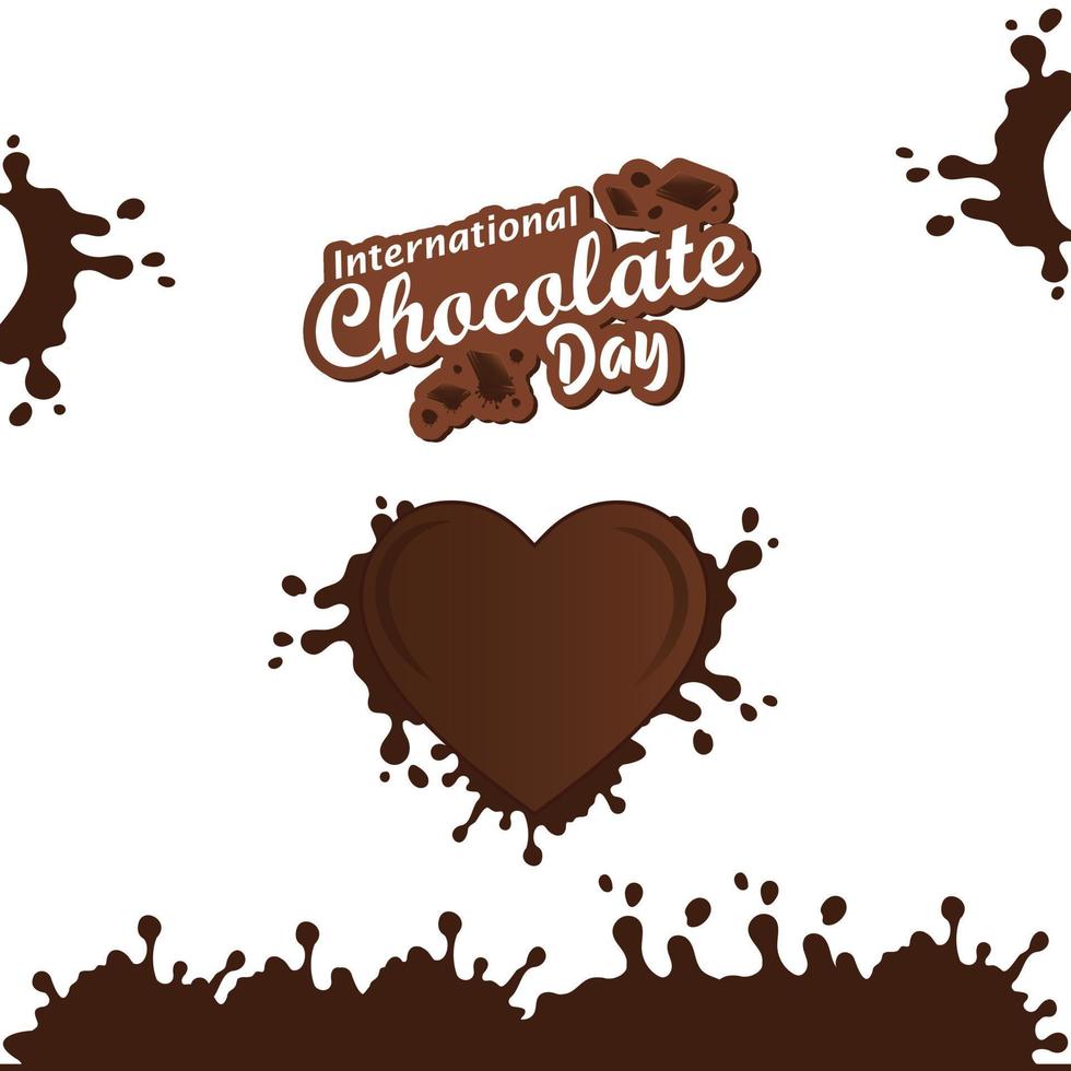 dia mundial do chocolate. ilustração vetorial. adequado para cartão, pôster e banner. vetor