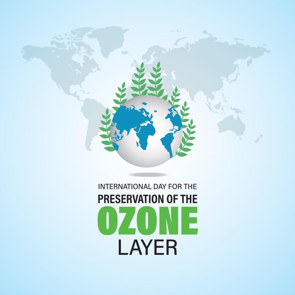 Dia Internacional da Preservação da Camada de Ozônio. 16 de setembro. vetor de ilustração.