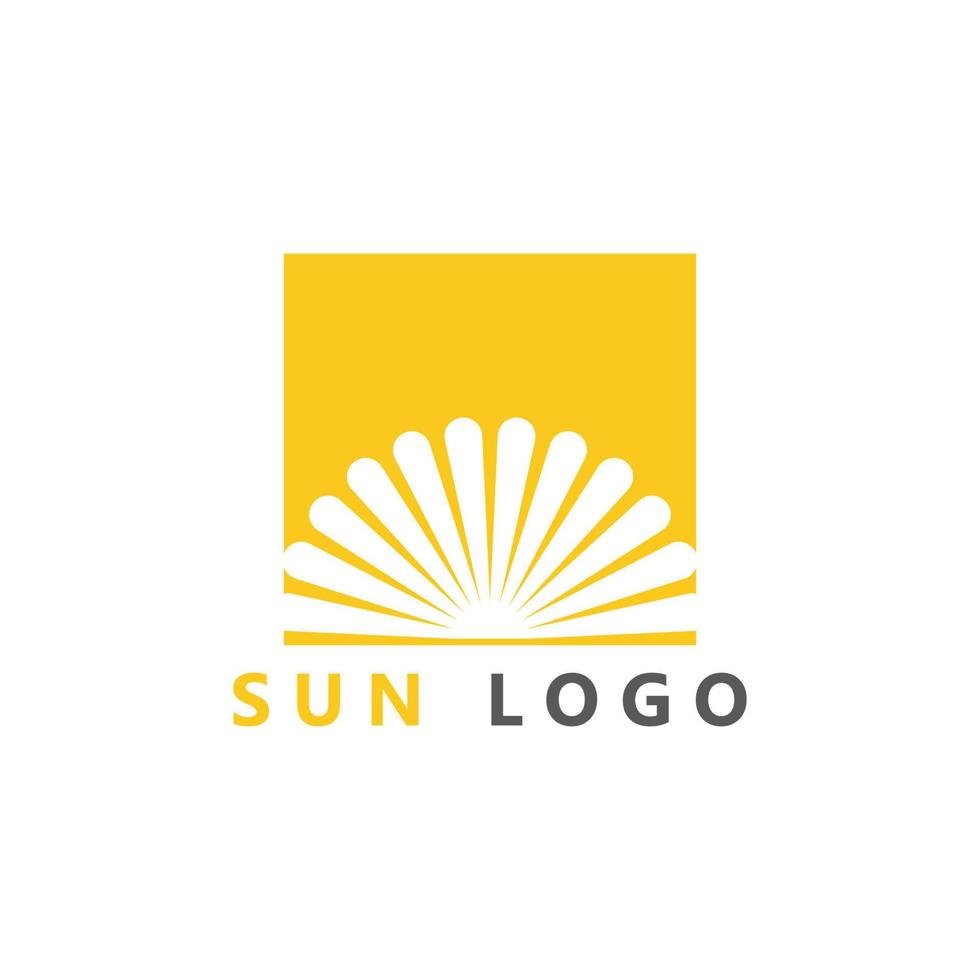 inspiração de design de logotipo do pôr do sol do oceano. isolado no fundo branco vetor