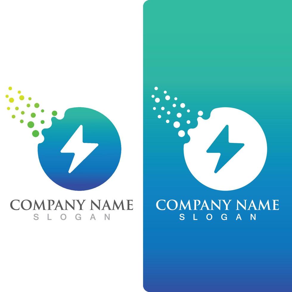 logotipo de energia flash de raio e vetor de símbolo