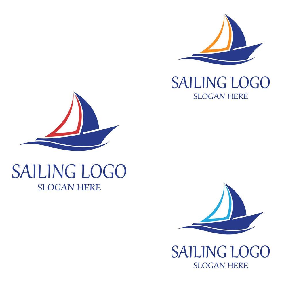 vetor de modelo de logotipo de barco à vela