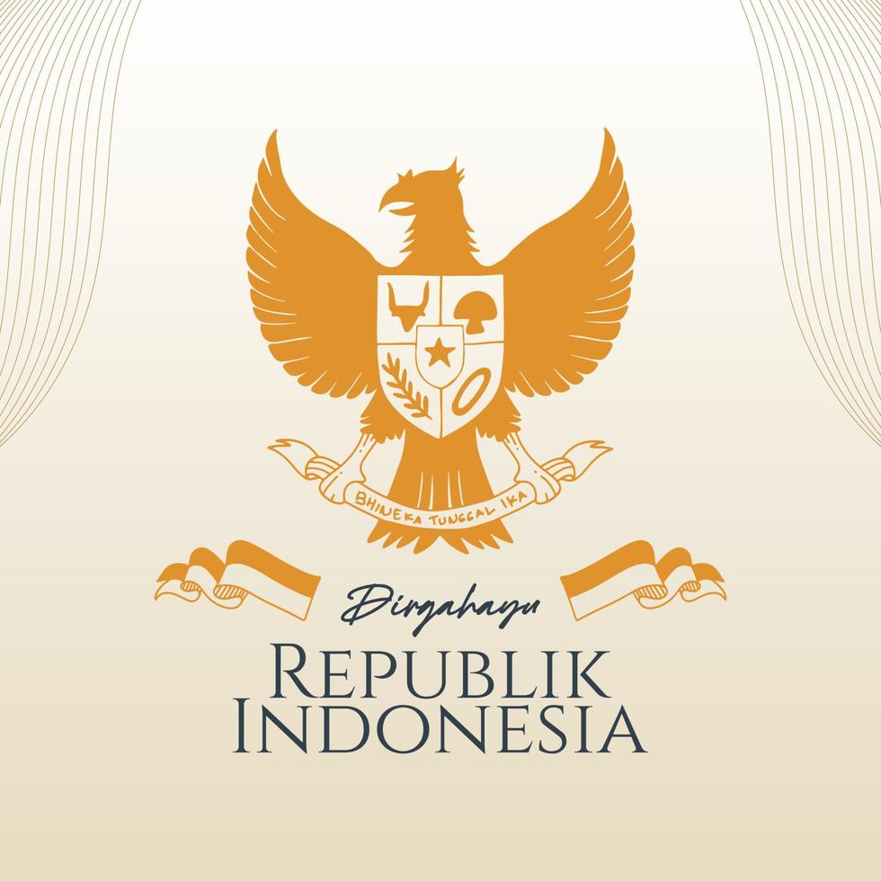 bandeira do dia da independência indonésia vetor