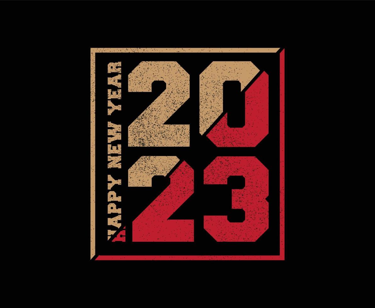 feliz ano novo 2023 design de t-shirt de vetor de tipografia