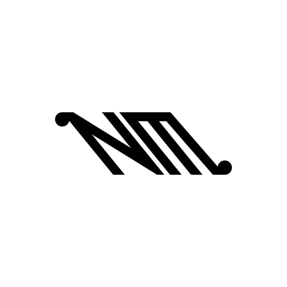 design criativo do logotipo da letra nm com gráfico vetorial vetor
