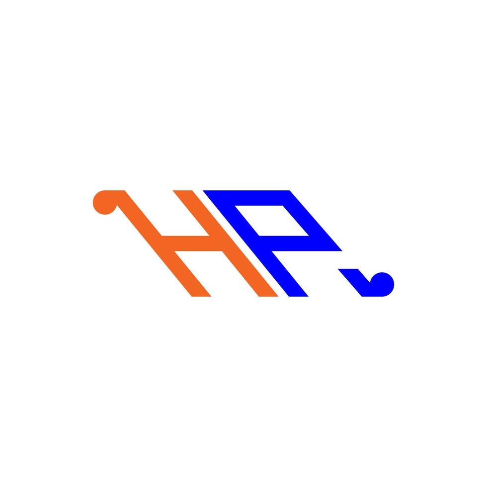 design criativo do logotipo da carta hp com gráfico vetorial vetor