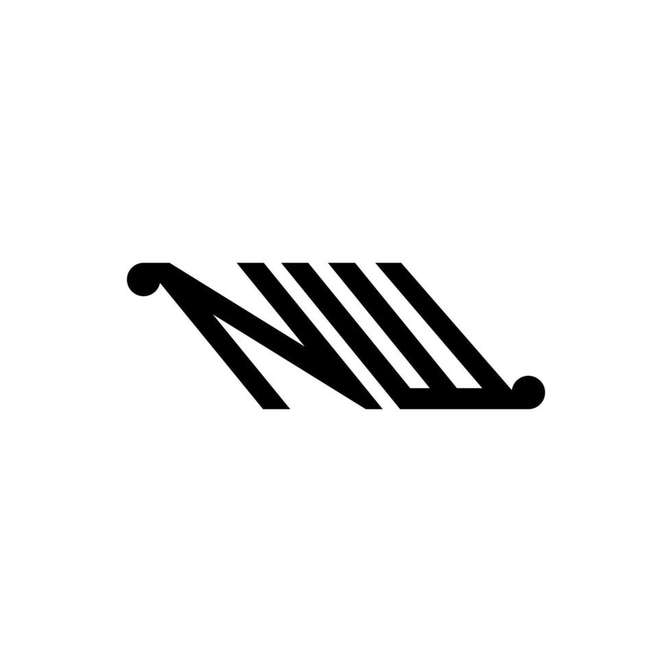 design criativo de logotipo de letra nw com gráfico vetorial vetor