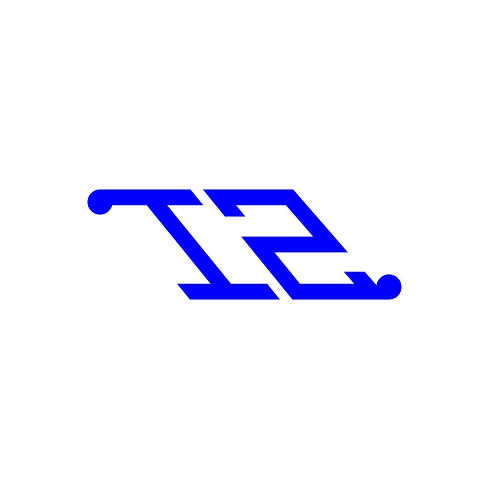 design criativo do logotipo da carta iz com gráfico vetorial vetor