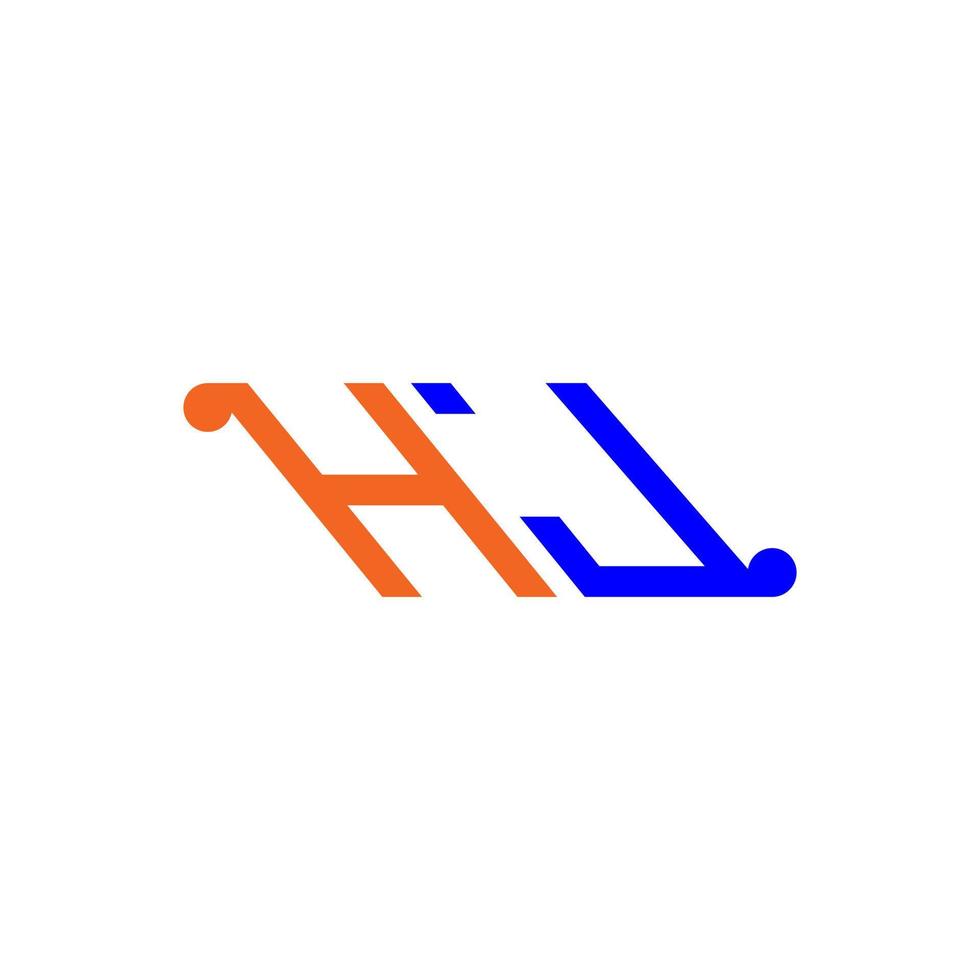 design criativo do logotipo da letra hj com gráfico vetorial vetor