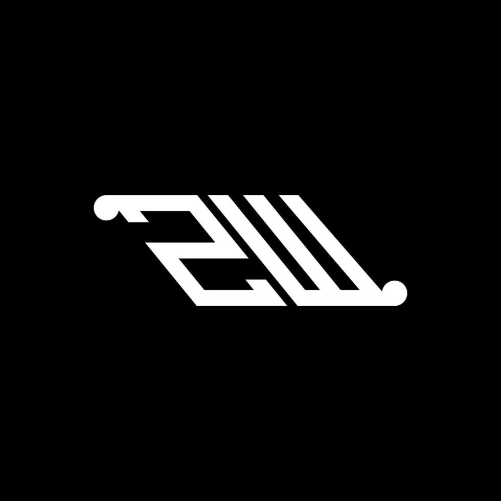 design criativo de logotipo de letra zw com gráfico vetorial vetor