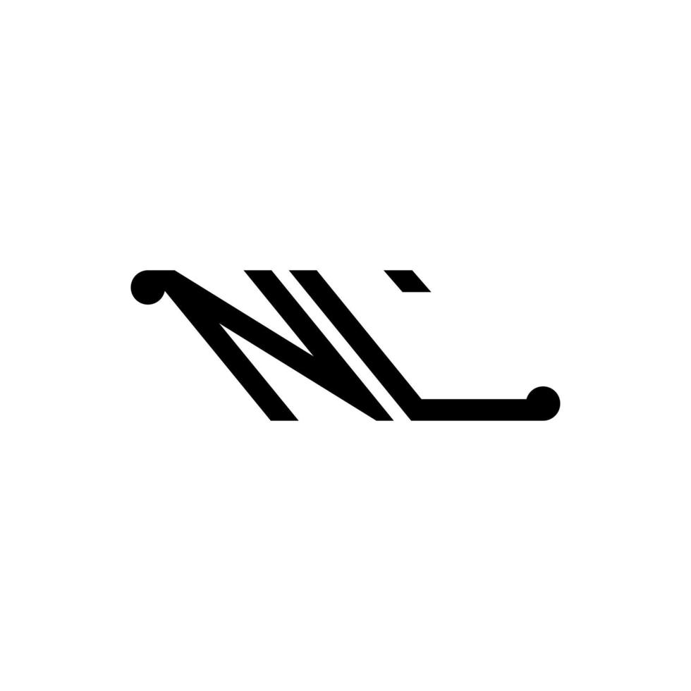 design criativo do logotipo da letra nl com gráfico vetorial vetor