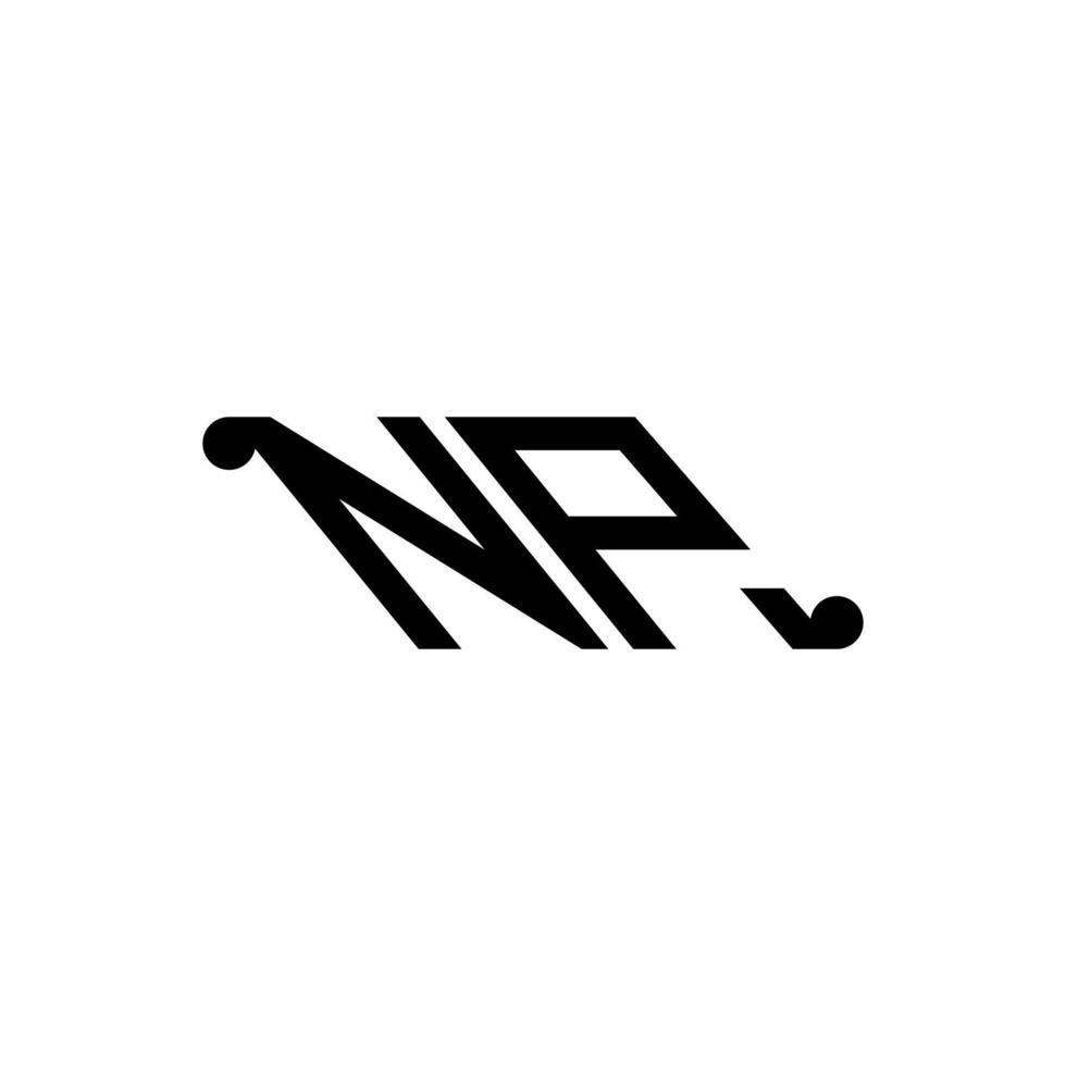 design criativo do logotipo da carta np com gráfico vetorial vetor