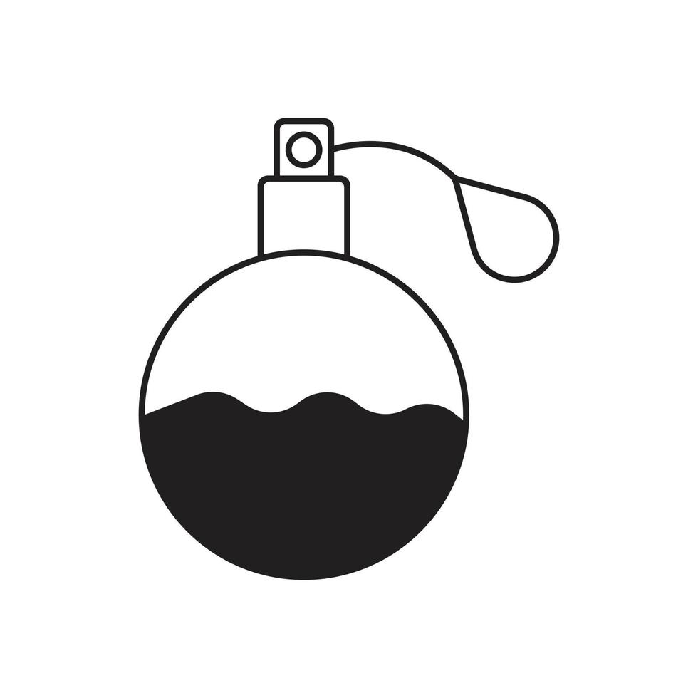 ícone de frasco de perfume de vetor preto eps10 isolado no fundo branco. símbolo de contorno de garrafa de fragrância em um estilo moderno simples e moderno para o design do seu site, logotipo, interface do usuário e aplicativo móvel