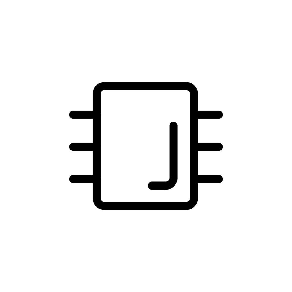vetor de ícone de chip. ilustração de símbolo de contorno isolado
