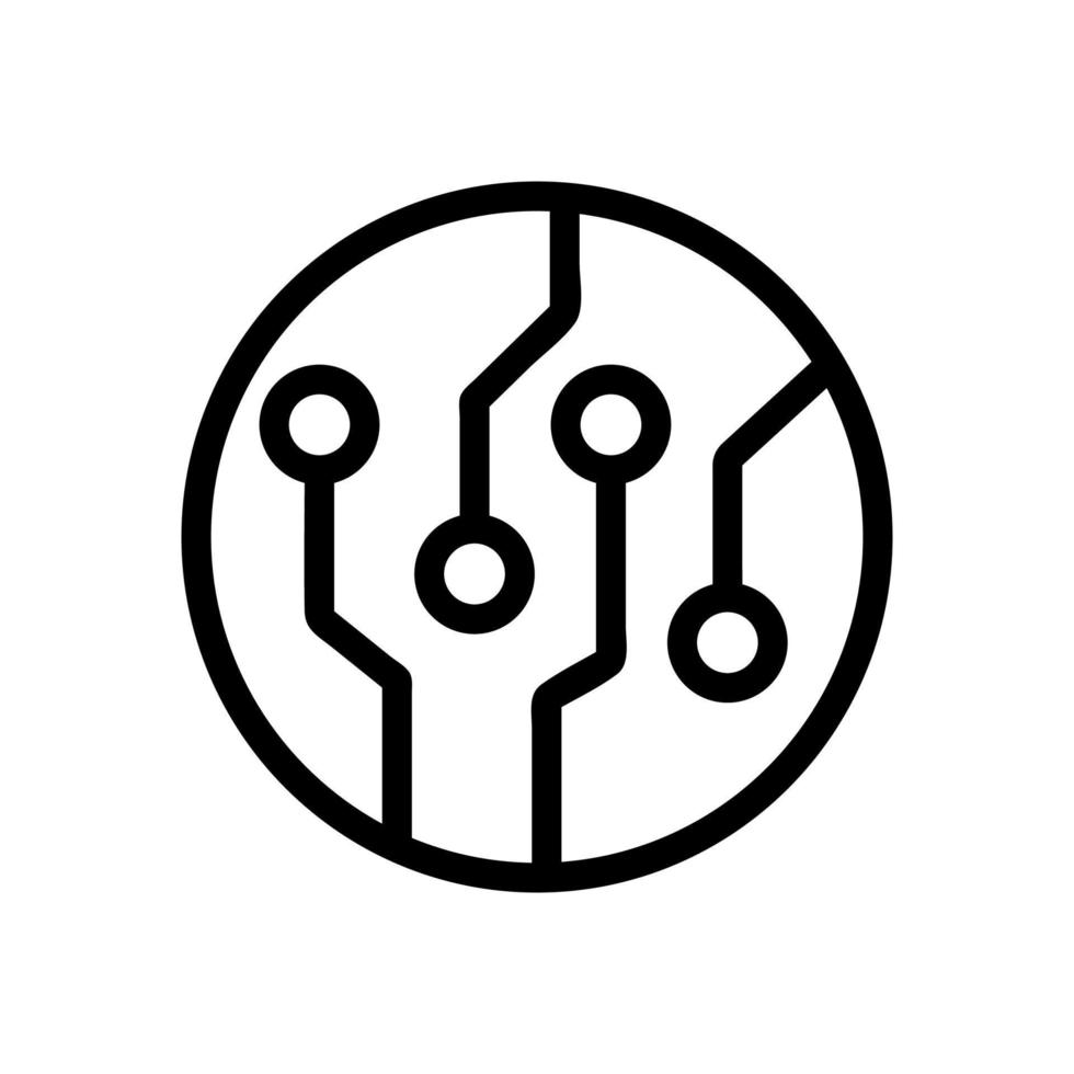 vetor de ícone de chip. ilustração de símbolo de contorno isolado