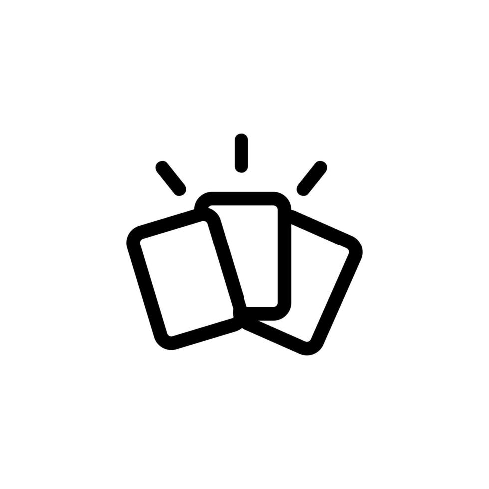 vetor de ícone de cartas de jogo. ilustração de símbolo de contorno isolado