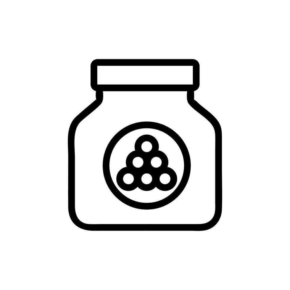 garrafa, vetor de ícone de caviar. ilustração de símbolo de contorno isolado