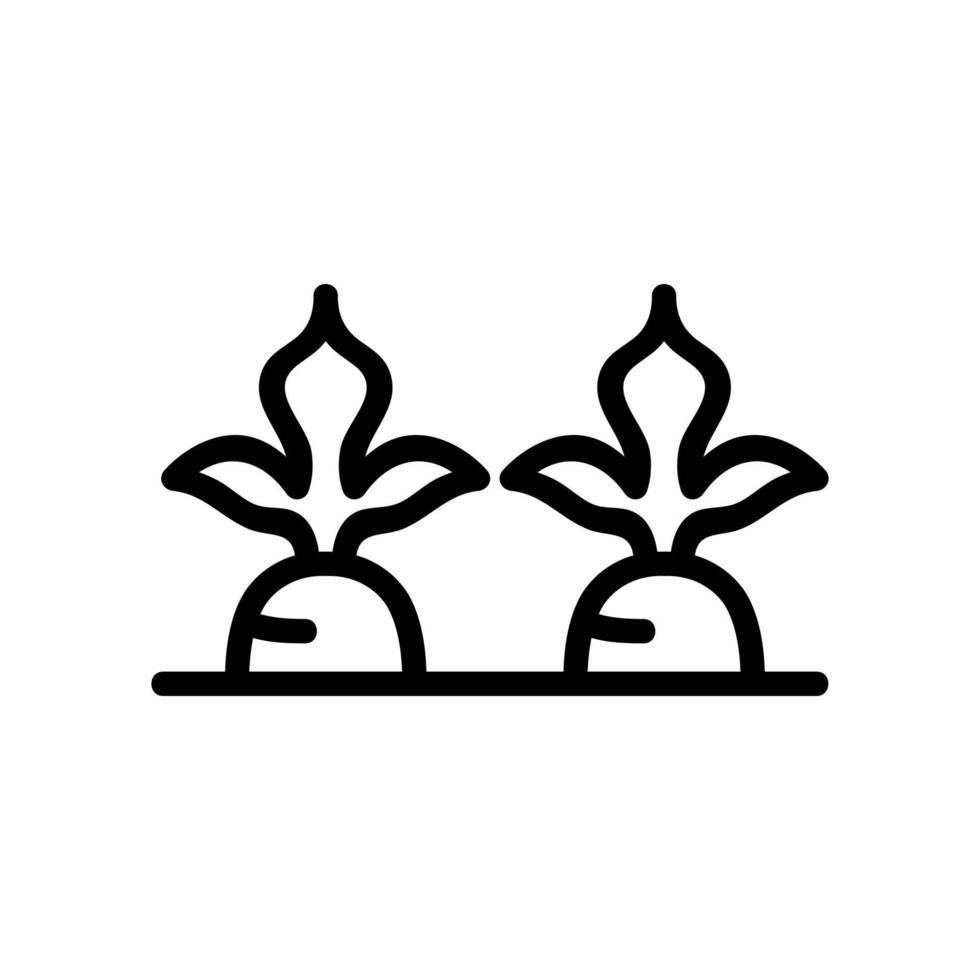 cenouras na ilustração de contorno de vetor de ícone de jardim