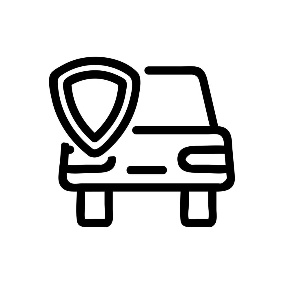 vetor de ícone de proteção do carro. ilustração de símbolo de contorno isolado