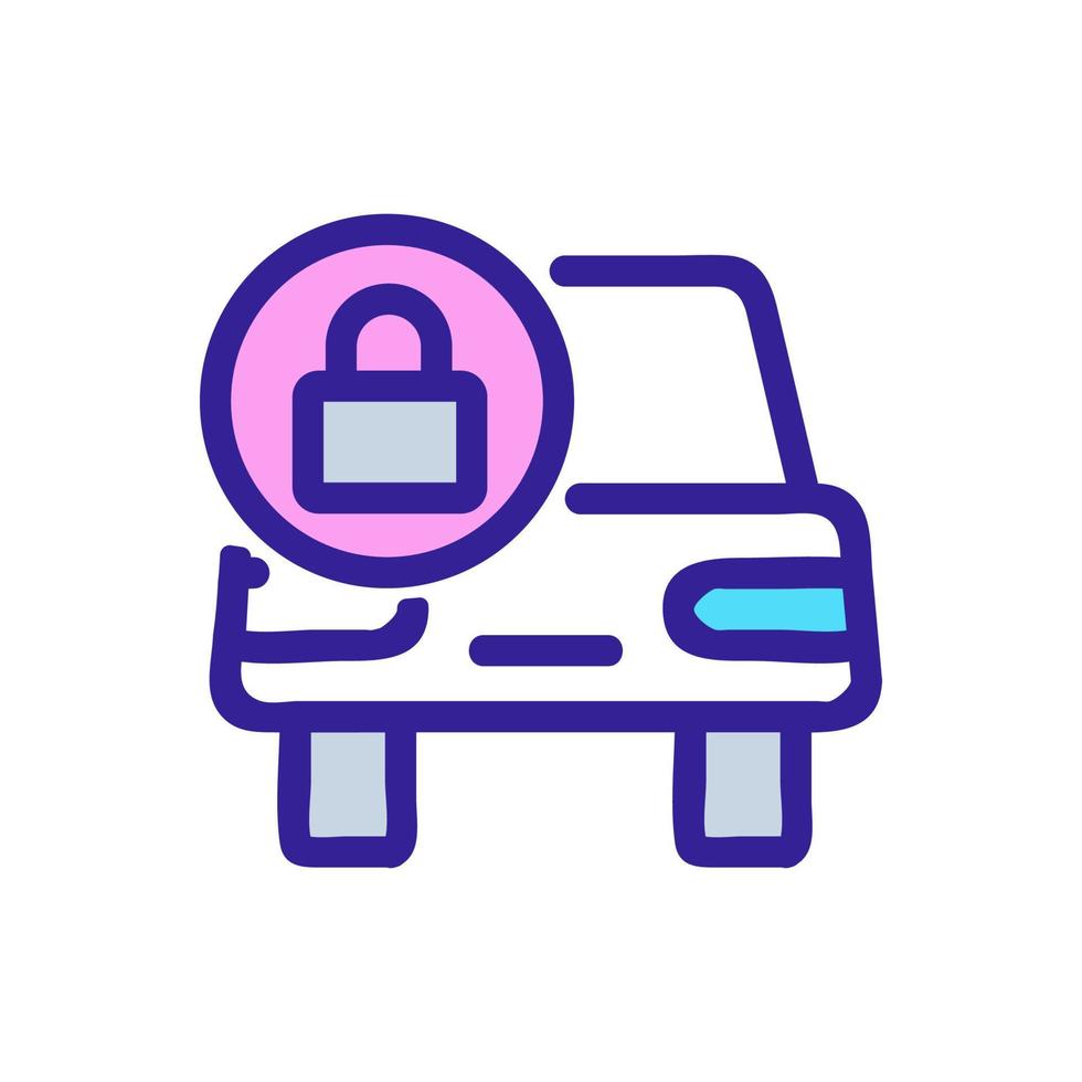 vetor de ícone de bloqueio de carro. ilustração de símbolo de contorno isolado
