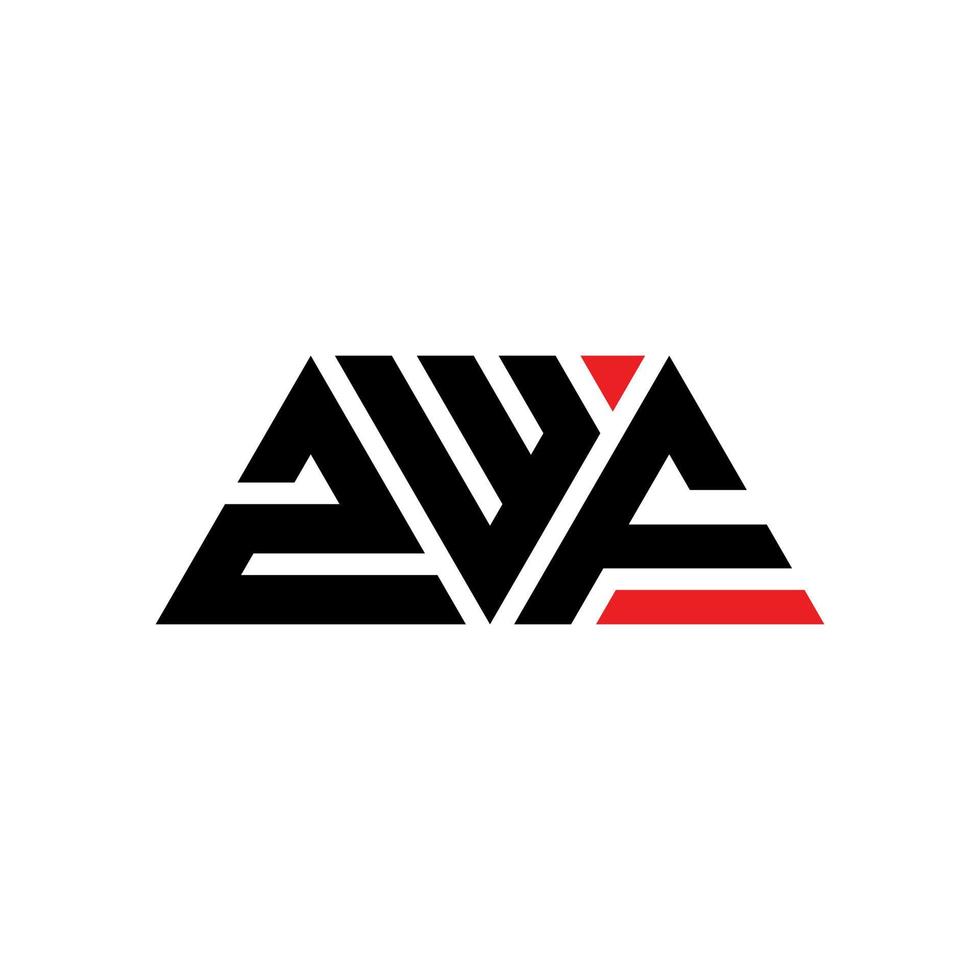 design de logotipo de letra de triângulo zwf com forma de triângulo. monograma de design de logotipo de triângulo zwf. modelo de logotipo de vetor de triângulo zwf com cor vermelha. logotipo triangular zwf logotipo simples, elegante e luxuoso. zwf