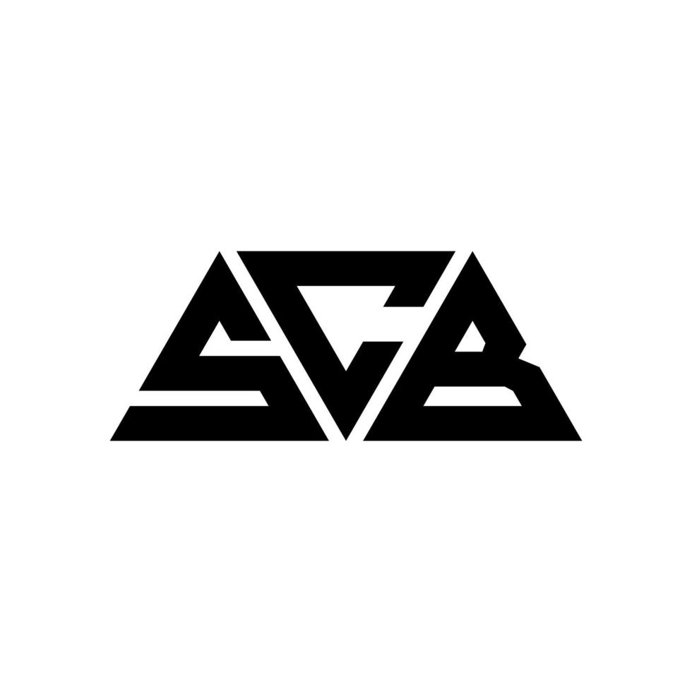 design de logotipo de letra de triângulo scb com forma de triângulo. monograma de design de logotipo de triângulo scb. modelo de logotipo de vetor de triângulo scb com cor vermelha. logotipo triangular scb logotipo simples, elegante e luxuoso. scb