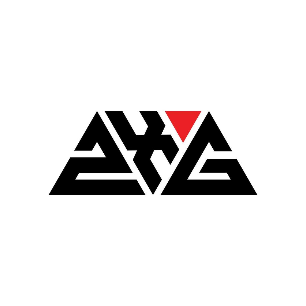 design de logotipo de letra de triângulo zxg com forma de triângulo. monograma de design de logotipo de triângulo zxg. modelo de logotipo de vetor de triângulo zxg com cor vermelha. zxg logotipo triangular logotipo simples, elegante e luxuoso. zxg