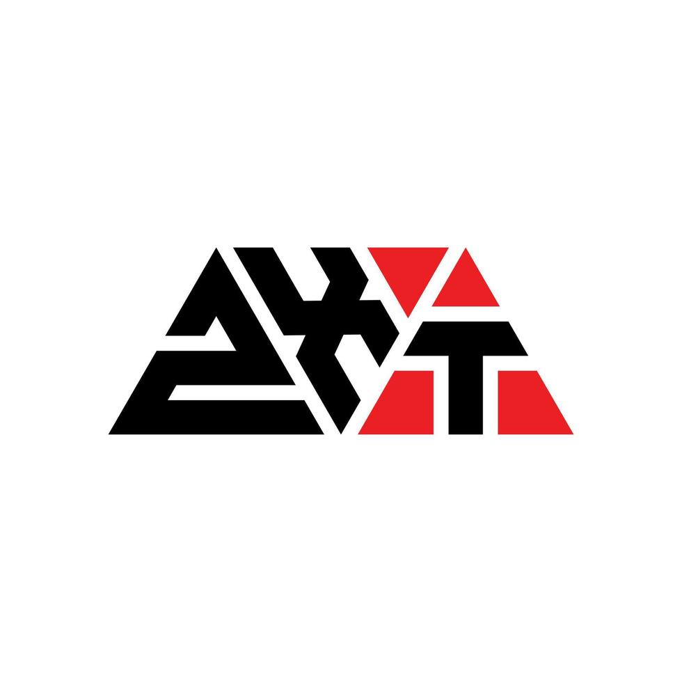 design de logotipo de letra de triângulo zxt com forma de triângulo. monograma de design de logotipo de triângulo zxt. modelo de logotipo de vetor de triângulo zxt com cor vermelha. logotipo triangular zxt logotipo simples, elegante e luxuoso. zxt