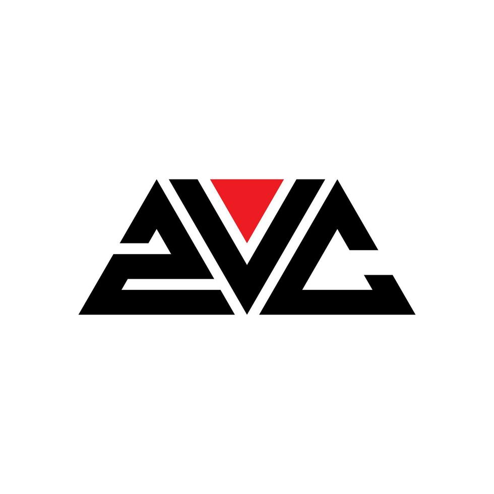 design de logotipo de letra de triângulo zvc com forma de triângulo. monograma de design de logotipo de triângulo zvc. modelo de logotipo de vetor de triângulo zvc com cor vermelha. logotipo triangular zvc logotipo simples, elegante e luxuoso. zvc