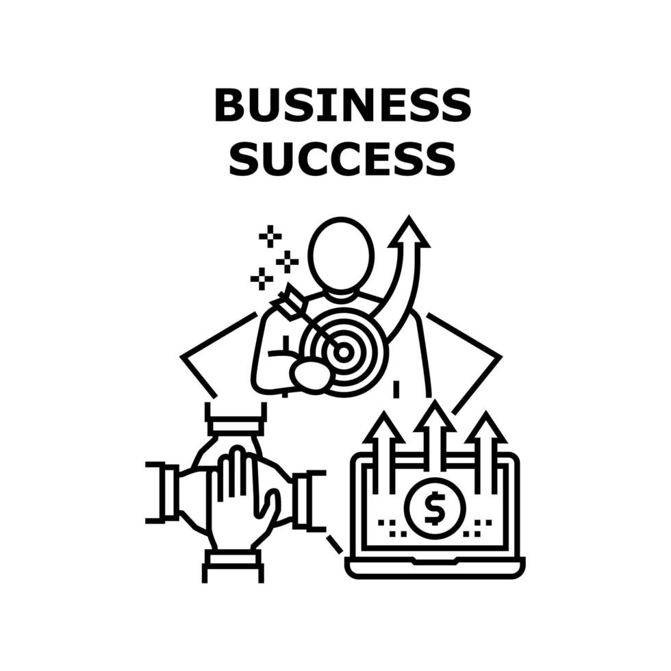 ilustração de conceito de vetor de sucesso empresarial preto