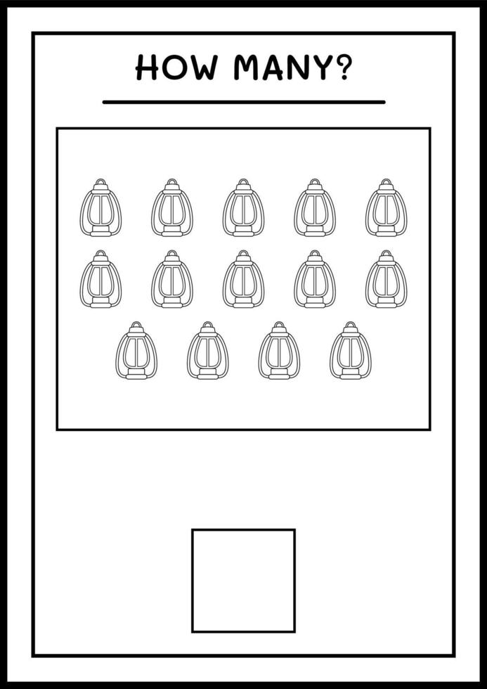 quantas lanterna de natal, jogo para crianças. ilustração vetorial, planilha para impressão vetor