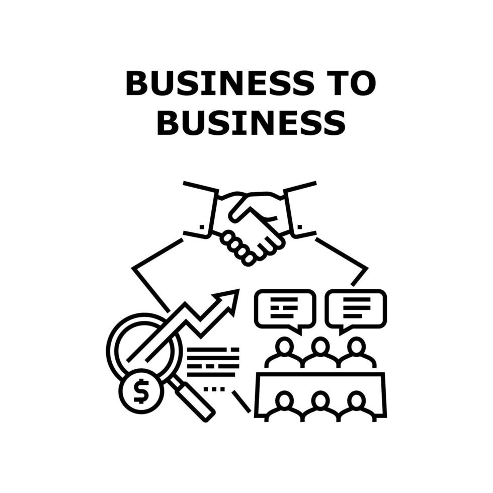 ilustração preta de conceito de vetor de negócios b2b