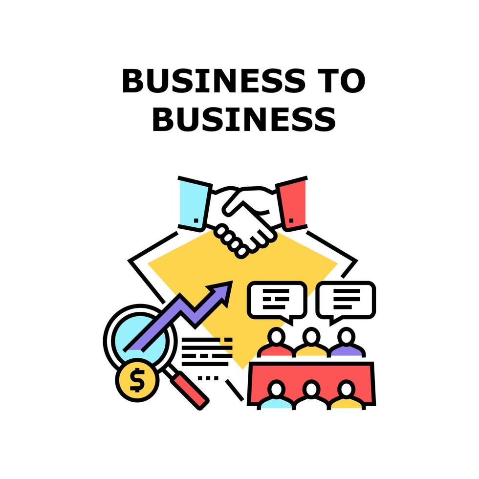 ilustração de cor de conceito de vetor de negócios b2b