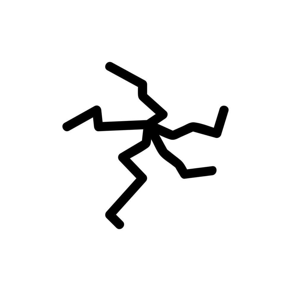 vetor de ícone de crack. ilustração de símbolo de contorno isolado