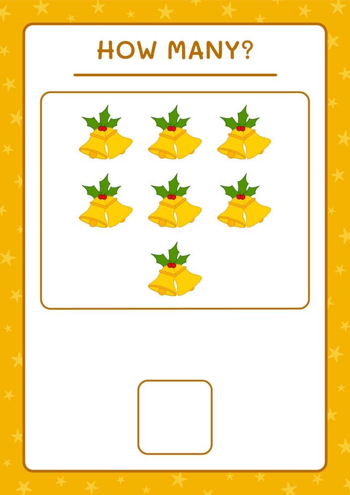 quantos sino de natal, jogo para crianças. ilustração vetorial, planilha para impressão vetor