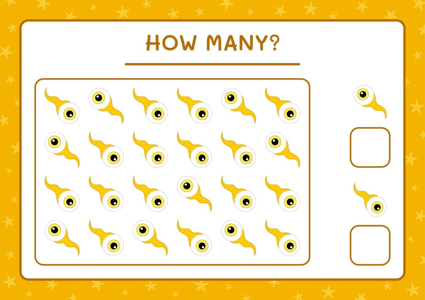quantos olhos, jogo para crianças. ilustração vetorial, planilha para impressão vetor