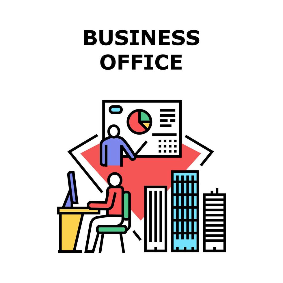 ilustração de cor de conceito de vetor de escritório de negócios