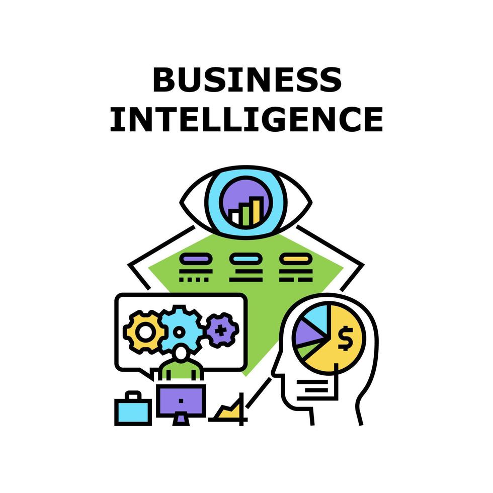 ilustração em vetor ícone de inteligência de negócios