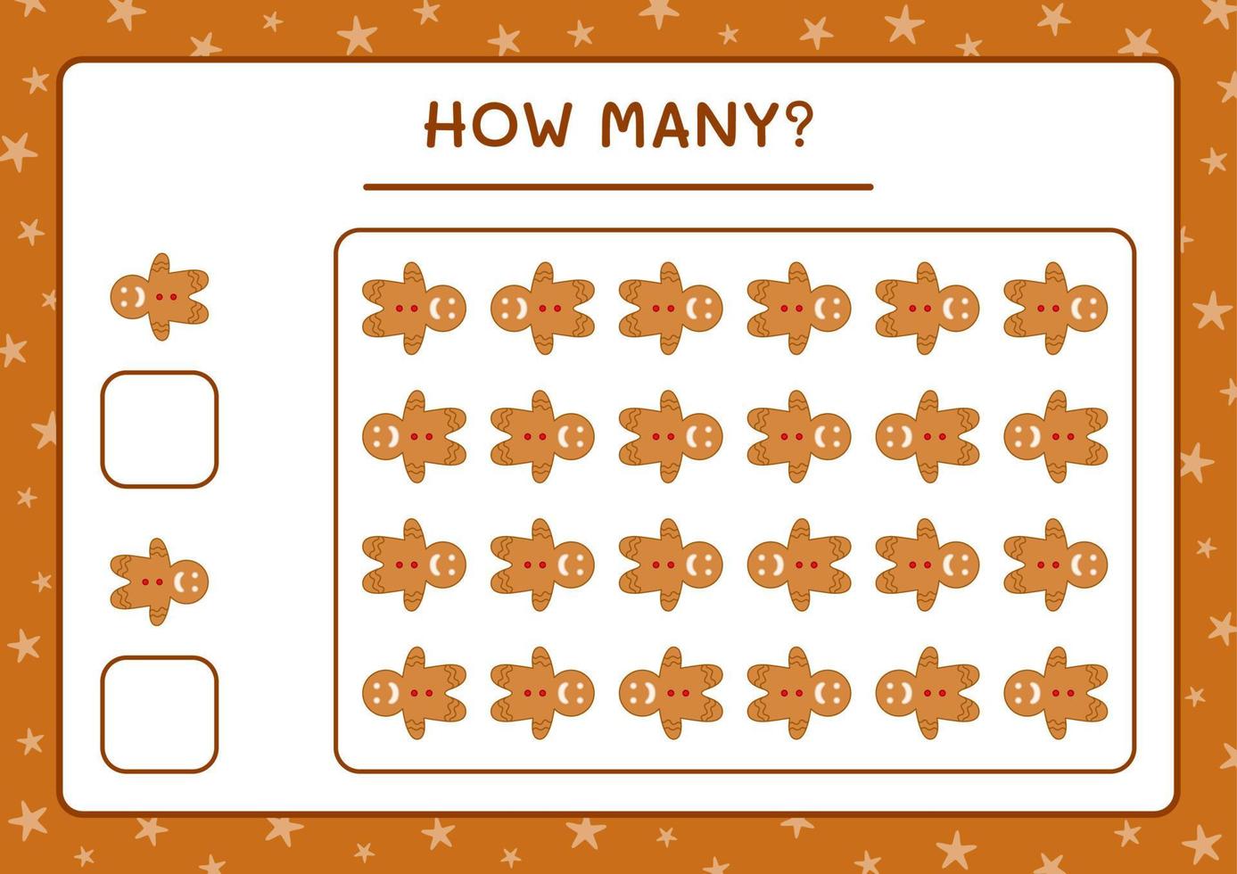 quantos biscoito de gengibre, jogo para crianças. ilustração vetorial, planilha para impressão vetor