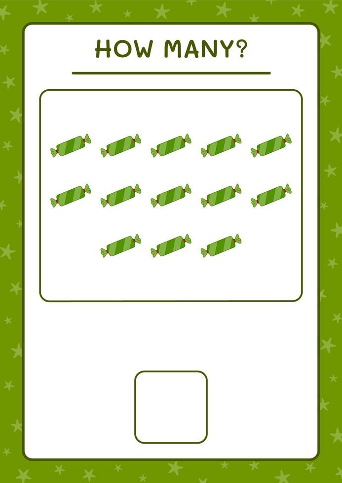 quantos doces de natal, jogo para crianças. ilustração vetorial, planilha para impressão vetor