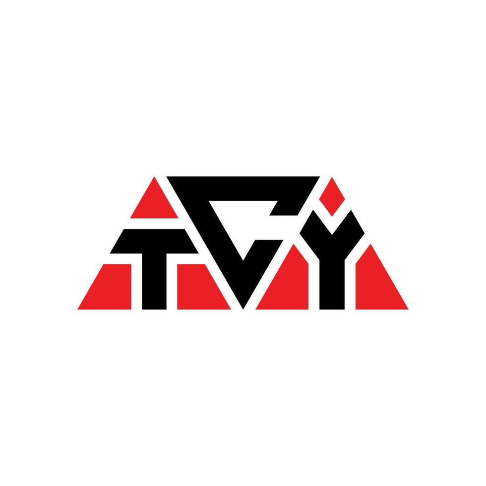 design de logotipo de letra triângulo tcy com forma de triângulo. monograma de design de logotipo de triângulo tcy. modelo de logotipo de vetor triângulo tcy com cor vermelha. logotipo triangular tcy logotipo simples, elegante e luxuoso. tcy