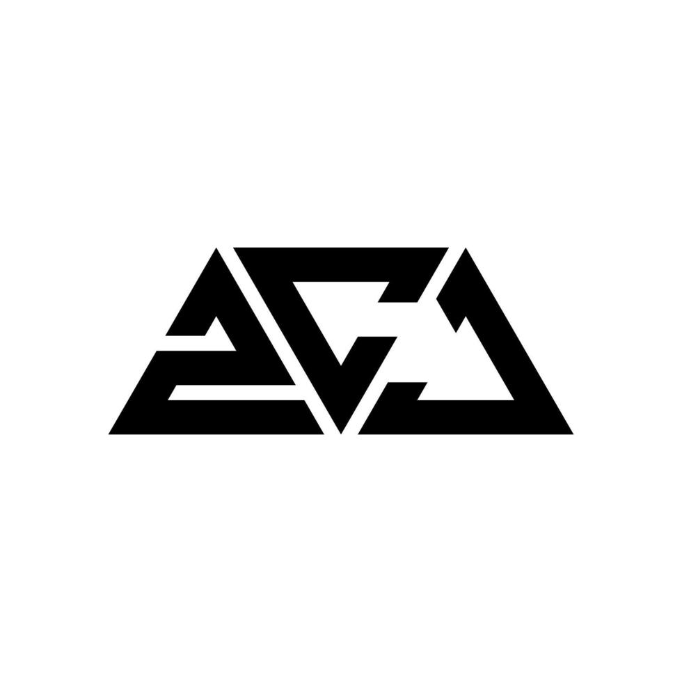 design de logotipo de letra de triângulo zcj com forma de triângulo. monograma de design de logotipo de triângulo zcj. modelo de logotipo de vetor de triângulo zcj com cor vermelha. zcj logotipo triangular logotipo simples, elegante e luxuoso. zcj