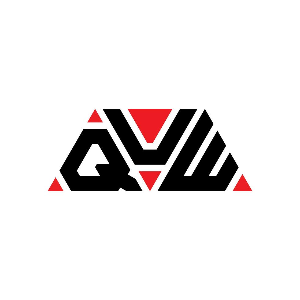 design de logotipo de letra triangular quw com forma de triângulo. monograma de design de logotipo de triângulo quw. modelo de logotipo de vetor quw triângulo com cor vermelha. quw logotipo triangular logotipo simples, elegante e luxuoso. quw
