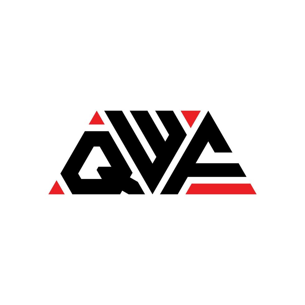 design de logotipo de letra de triângulo qwf com forma de triângulo. monograma de design de logotipo de triângulo qwf. modelo de logotipo de vetor de triângulo qwf com cor vermelha. logotipo triangular qwf logotipo simples, elegante e luxuoso. qwf
