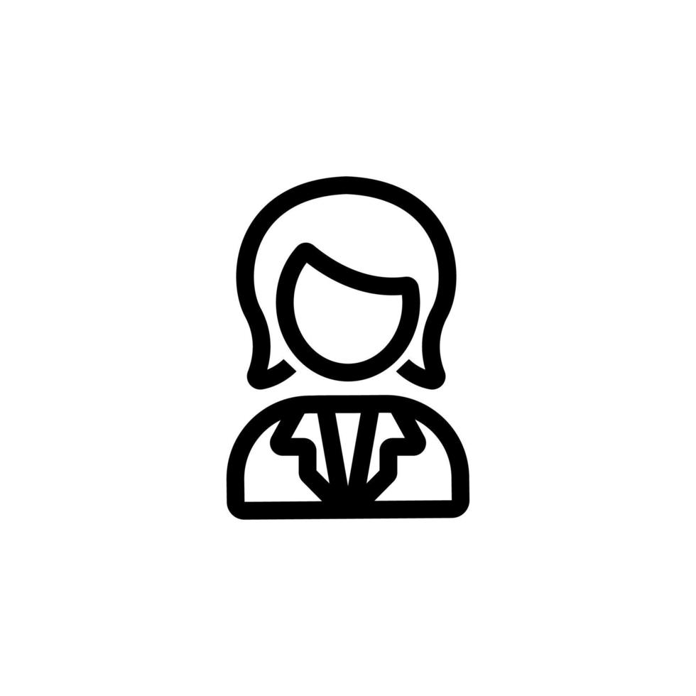 vetor de ícone de mulher de negócios. ilustração de símbolo de contorno isolado