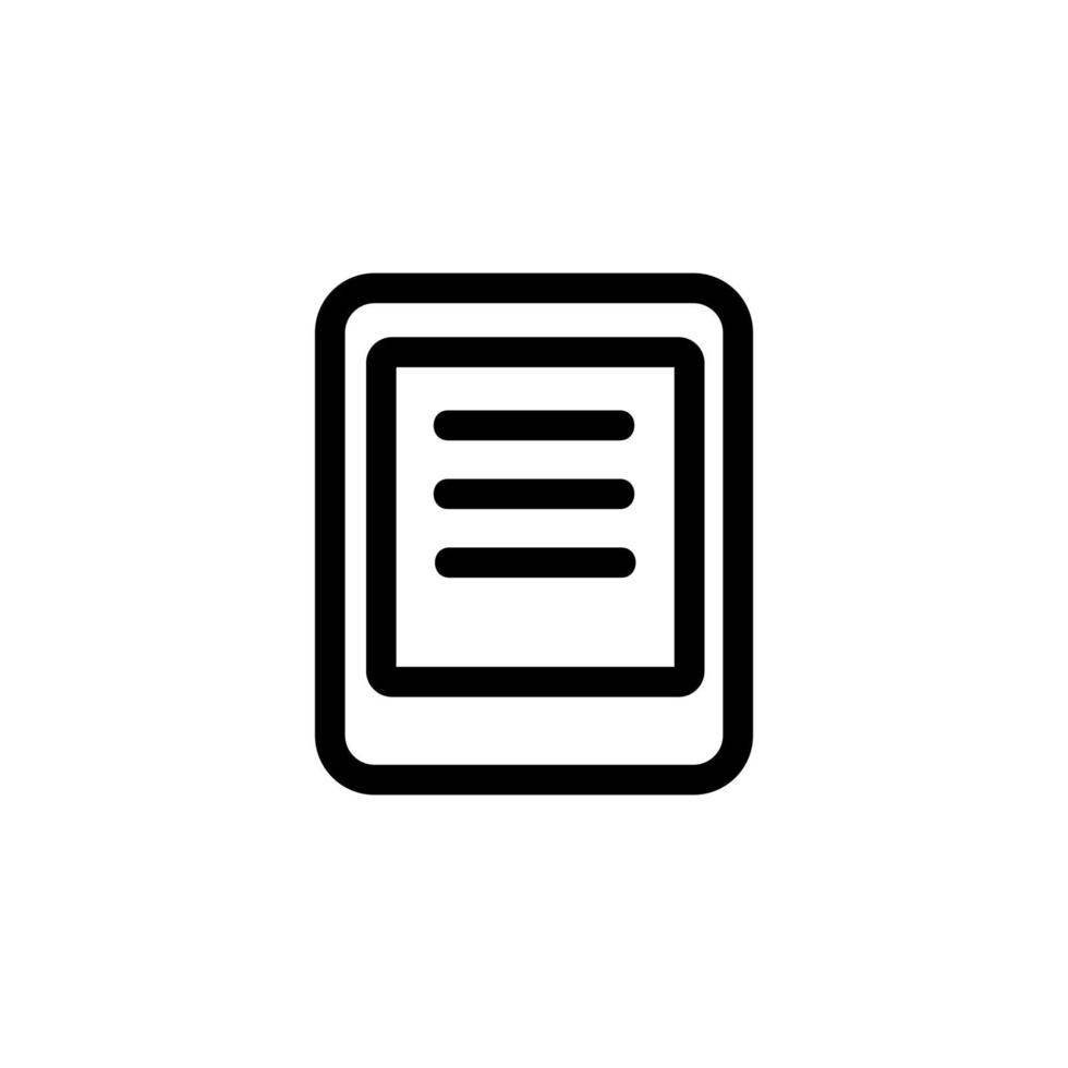 vetor de ícone do tablet. ilustração de símbolo de contorno isolado