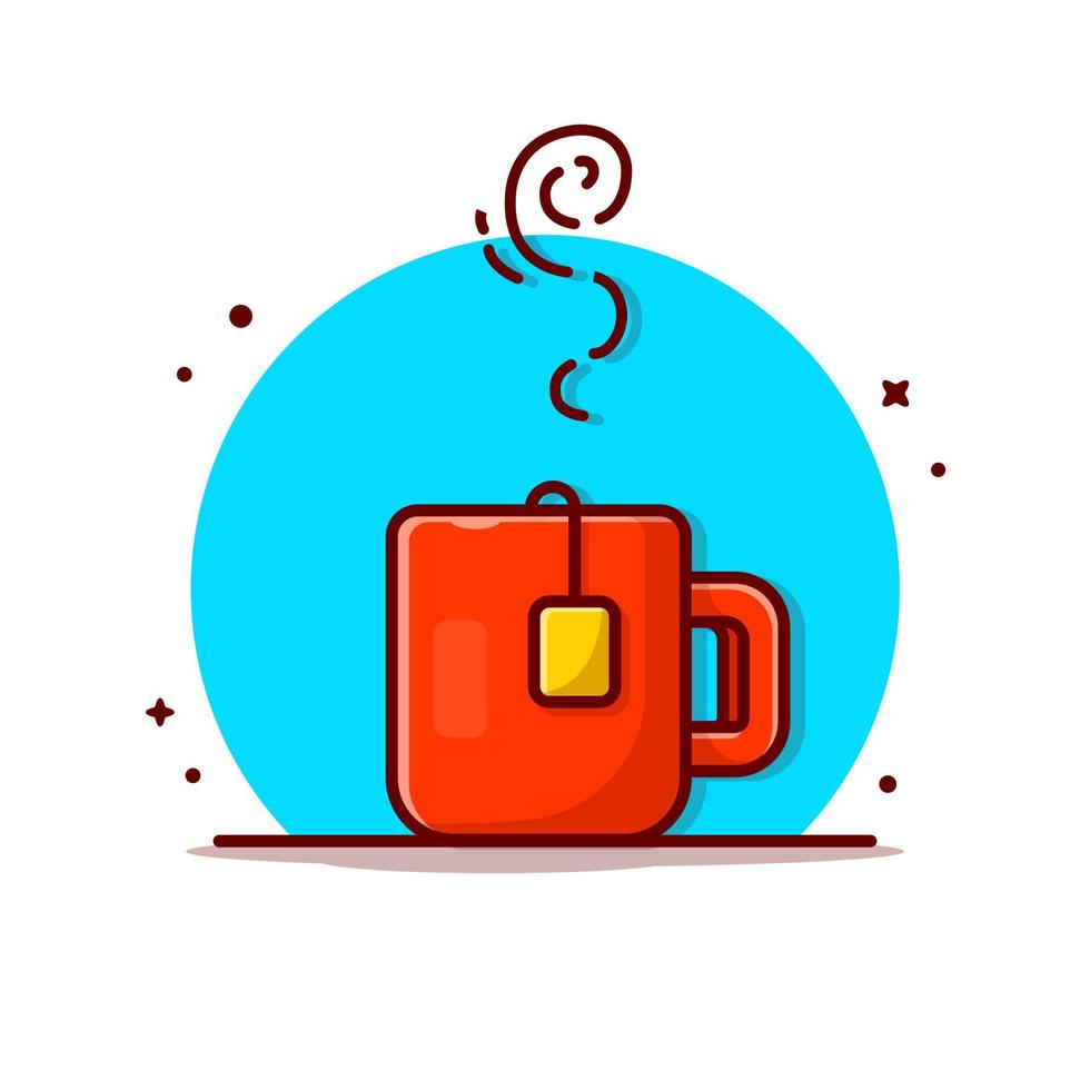 ilustração de ícone de vetor dos desenhos animados de chá quente. comida e bebida ícone conceito isolado vetor premium. estilo de desenho animado plano