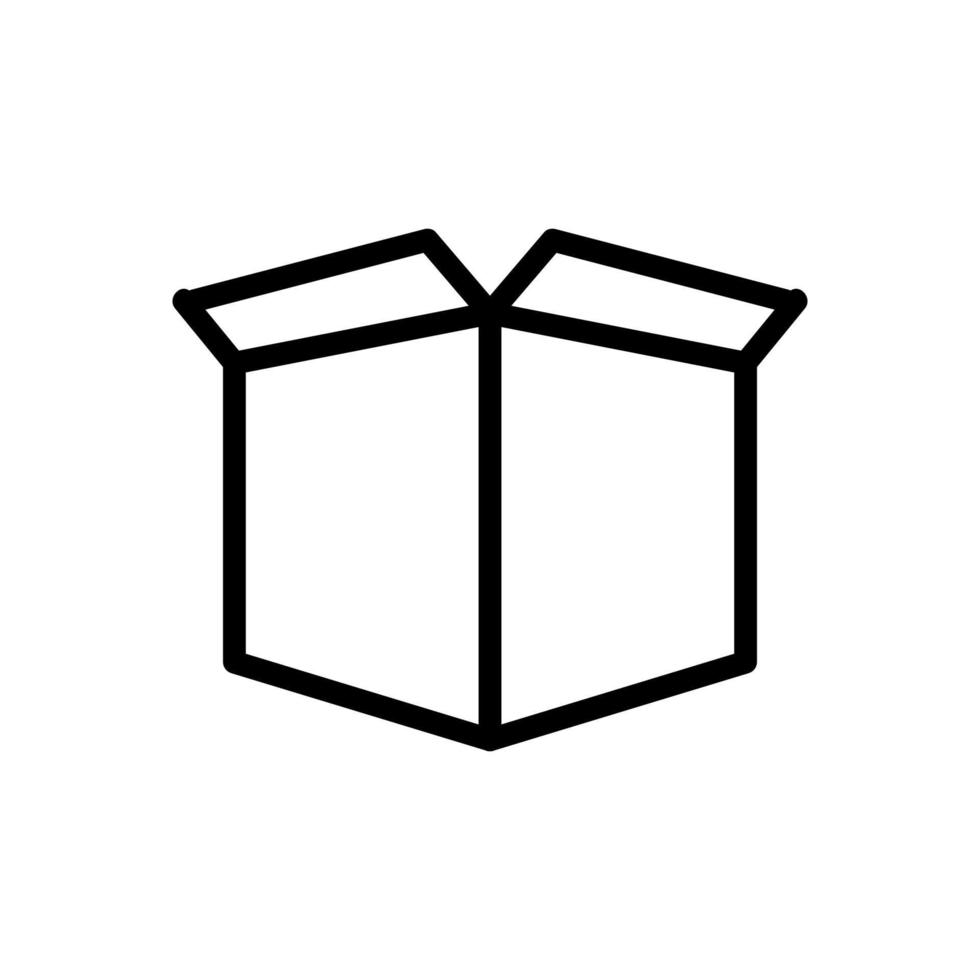vetor de ícone de caixa de papelão. ilustração de símbolo de contorno isolado