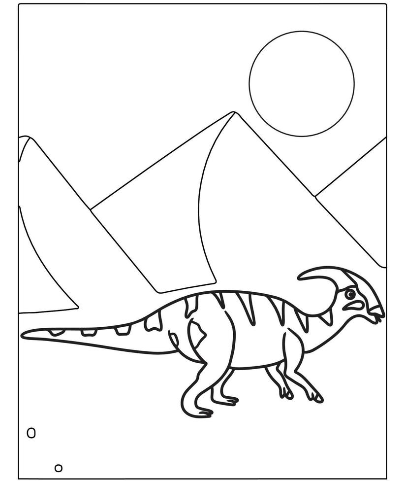 bela página de colorir de dinossauro para crianças. pintados à mão em  estilo cartoon com uma bela imagem para colorir. Parque jurassico. paisagem  pré-histórica para impressão. 9990768 Vetor no Vecteezy