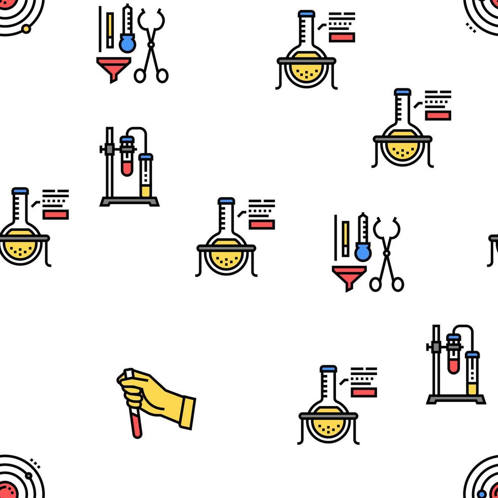 padrão sem emenda de vetor de laboratório de química